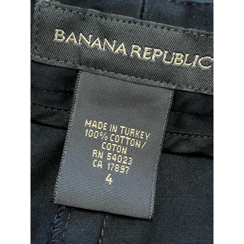 Banana Republic Trouser Pants Womens 4 Black Sheen Logan Wide Leg Sewn Crease - Picture 9 of 9